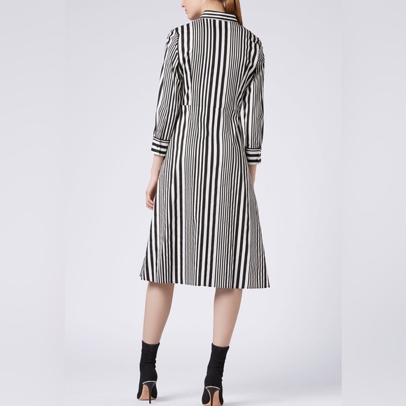 HUGO BOSS Striped Poplin Shirt Dress - Sz 2 - Picture 14 of 15